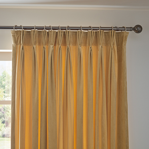 Velvet curtains with pinch pleat